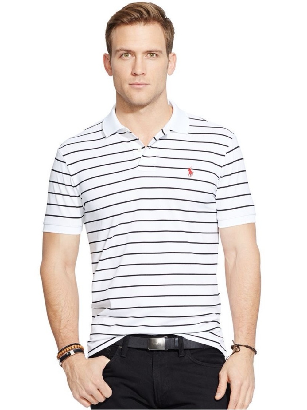 Polo Ralph Lauren Striped Performance Mesh Polo Shirt